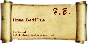 Homa Beáta névjegykártya